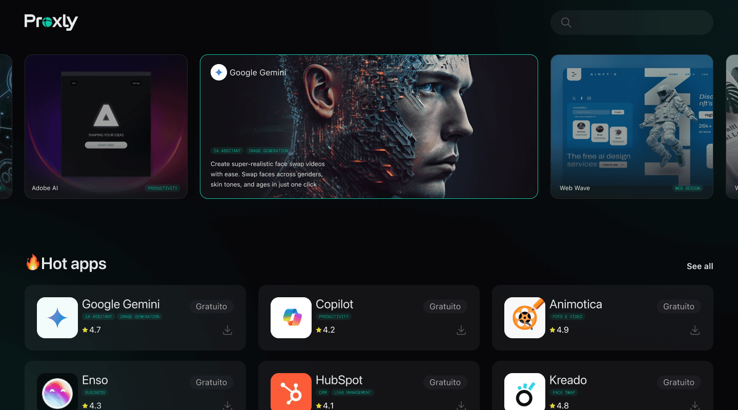 Proxly hero section